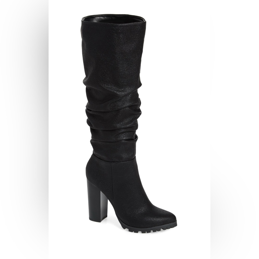 Women’s Elegant Katy Perry Oniel Slouchy Block Heel Boots Black Size 8
